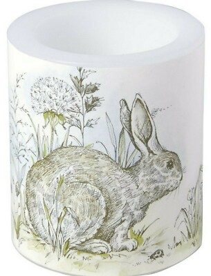 Kerze Lampionkerze groß Ø 9 cm Höhe 10 cm Hase Ostern Easter Morning IHR
