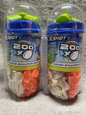 X Shot Water Warfare Water Balloon 2/200 Packs, White/Orange-resealed.