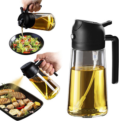 Trendplain 16Oz/470Ml Olive Oil Sprayer for Cooking - 2 in 1 Olive Oil Dispenser
