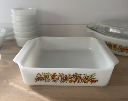 Anchor Hocking Vintage Autumn Harvest Casserole/Custard Lids Bowls Dish Set 20pc - Picture 11 of 13