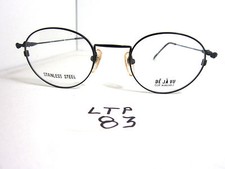 Vtg 80s DE JA VU Eyeglass Frame 876 Matte Black Stainless Steel LTP-83 
