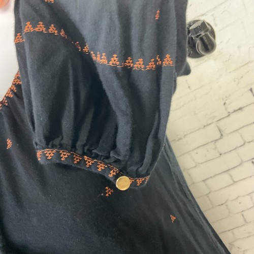 Vestido vaquero negro Madewell para mujer talla XXS cuello corazón mangas globo largo E1 - Imagen 10 de 12