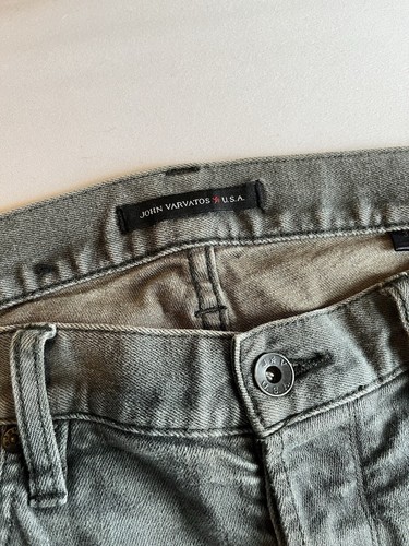 498 $ John Varvatos USA grau Denim schmale Passform Jeans 34 x 30 Gewicht Skinny - Knopfleiste - Bild 2 von 18