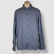 Michael Kors Men's Blue Fine Gauge Knit Slim Collared Dress Shirt 17 34/35