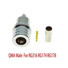 5X QMA Male Crimp RG174 RG179 RG316 RG188 LMR100 Cable RF Coaxial Connector