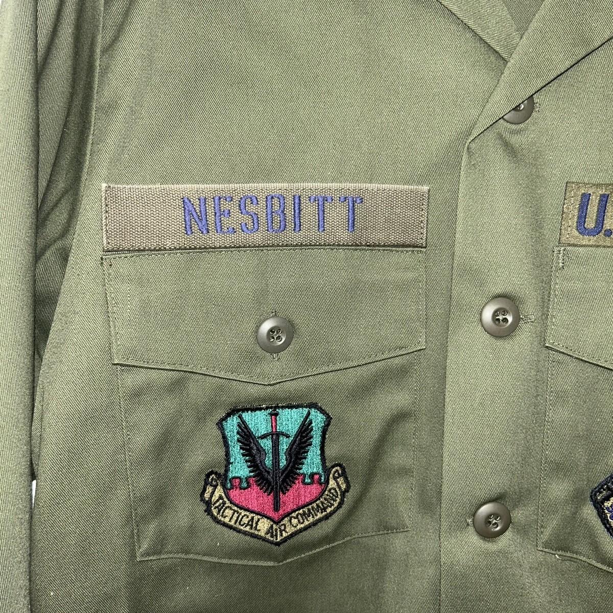 VINTAGE U.S Air Force Green Fatigue OG 507 Button Down Shirt sz 15 