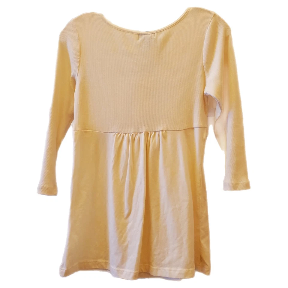 Camiseta Babydoll Y2K Charlotte Russe malha botões marfim manga 3/4 tamanho M - Imagem 2 de 4