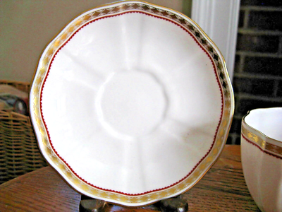 Royal Crown Derby England Bone China CARLTON RED Cup & Saucer Set
