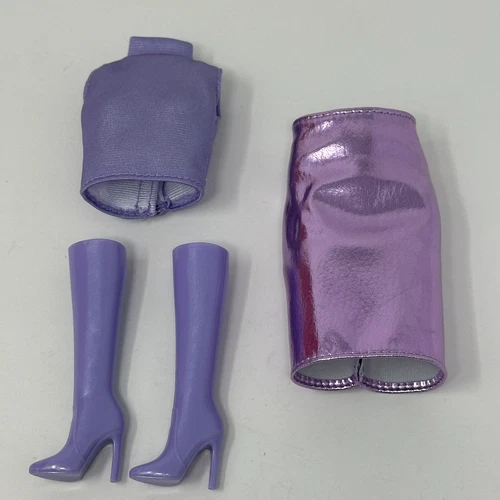 Barbie Signature Look Made To Move #20  Pencil Skirt Purple Boots & Top For Doll