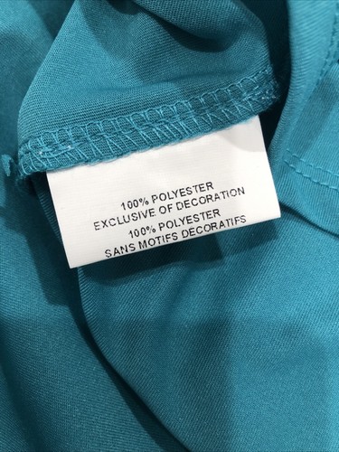 Motherhood Maternity BLOUSE SHORT SLEEVE TEAL LACE TOP Medium NEW 39.98 - Picture 6 of 7