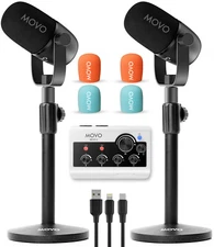 Movo PodPro Portable Podcasting Equipment Bundle For Two