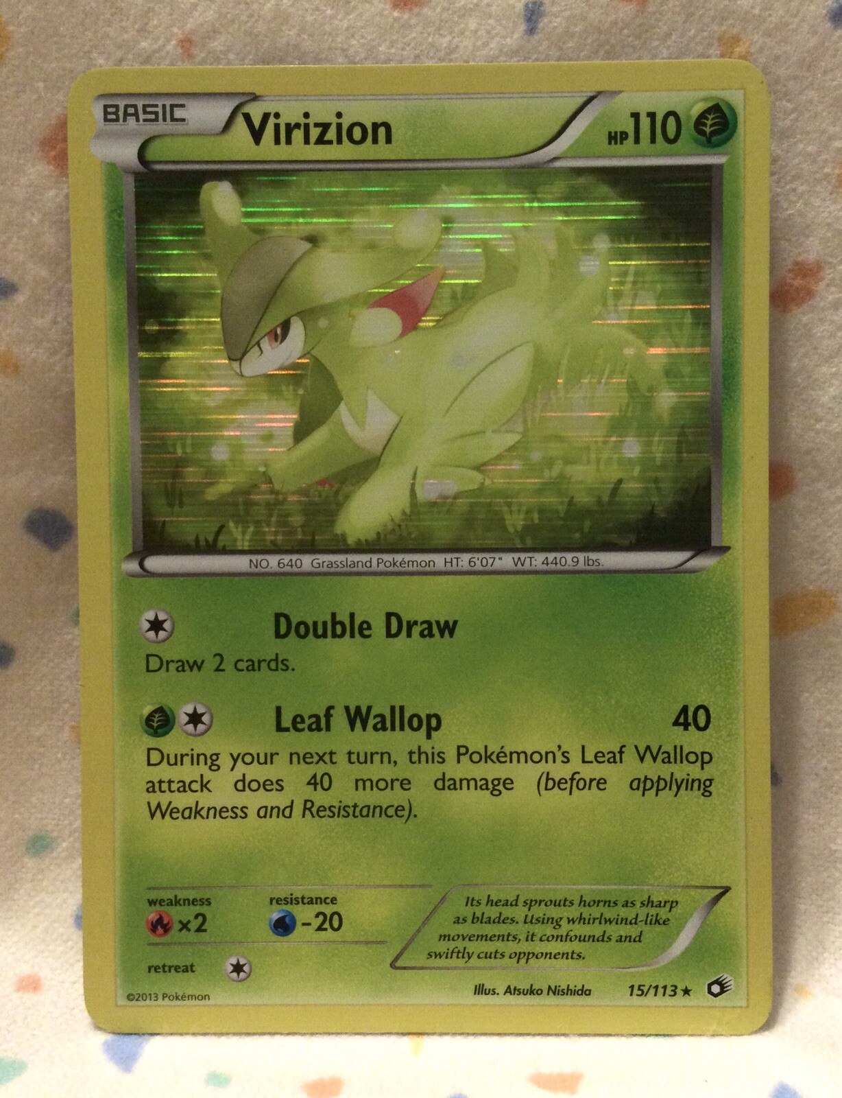 Pokemon Card VIRIZION BW Legendary Treasures 15/113 Holo Rare NM Condition