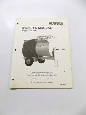 Stone MIXER 465PM Owners Manual 
