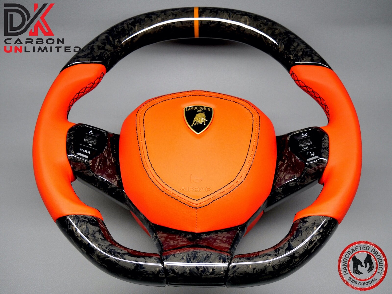 Lamborghini Aventador LP700 LP740 Arancio Dryope Forged Carbon Steering Wheel v2