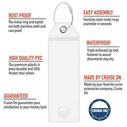 Royal Caribbean Luggage Tag Holders by Cruise On [4 Pack] Fits All
