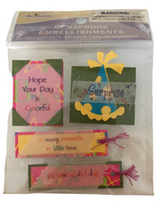 Miss Elizabeths Scrapbook Embellishments Small Set 4 Surprise Words Birthday