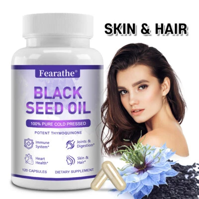 FEARATHE Capsule Olio di Semi Nero 1000mg 100% Puro Alta Resistenza Vegan Blackseed