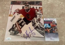 Ed Belfour Chicago Blackhawks Autographed 8x10 Rookie Photo JSA COA #HH75193