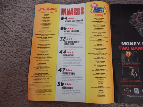 RARE Vans Warped Tour 1999 Official Survival Guide & Program Punk Rock Festival - Picture 8 of 23