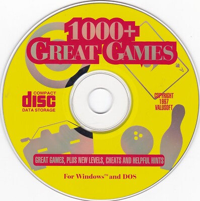 フリーソフト PACK for WIN GOLD 1999年前期版 CD-ROM Vintage 1000+ Great Games for Windows & DOS (1997, ValuSoft) | eBay