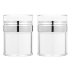  2 Pcs Facial Cream Bottle Skin Care Pump Container Airless Travel Bottles