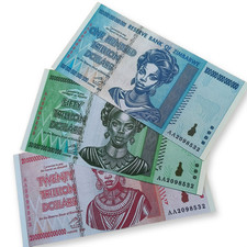 3 PCS Zimbabwe 20 50 100 trillion Dollars Banknote  ZIM Bill Collection  Notes