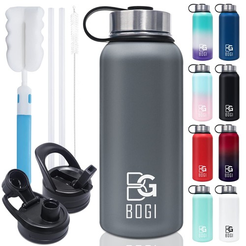 Insulated Water Bottle 32 oz, Double Wall Vacuum Stainless Steel Water Bottle...