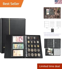 Currency Coin Album,370 Pockets Coin and Currency Collecting Binder,250 Pocke...