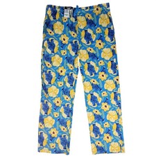 Sesame Street Sleep Pants Men 2XL Blue Cookie Monster NWT Floral Pajama Bottoms