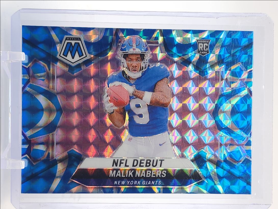 MALIK NABERS 2024 MOSAIC ROOKIE NFL DEBUT BLUE REACTIVE PRIZM RC Q4140