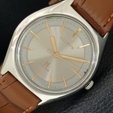VINTAGE ALLWYN 6300A HAND-WINDING INDIA MENS ORIGINAL DIAL WATCH a708152-1