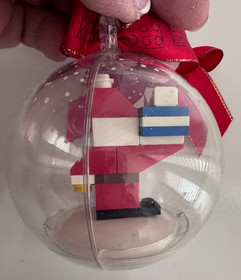 LEGO City Santa Claus Minifig Christmas Ball Ornament with Lego Bow