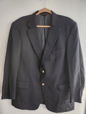 Savile Row 100 Pure Wool Mens Black Blazer Size 43 Regular