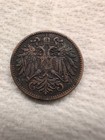 Lot of 2 Austrian 2 Heller Bronze Coins  in VF Condition, 1896 and 1899 — photo 3