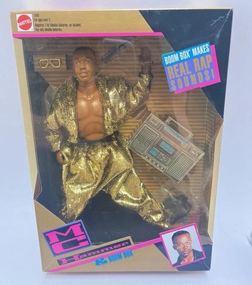 1991 MC HAMMER Doll With Boom Box & Real Rap Sounds Gold Outfit ~ Mattel #1089