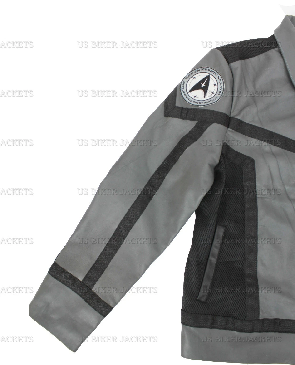 Mens Star Trek Strange New Worlds Captain Pike Leather Jacket Starfleet Costume - product detail image 5