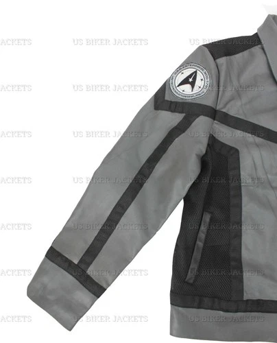 Mens Star Trek Strange New Worlds Captain Pike Leather Jacket Starfleet Costume image 5