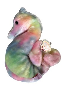 Ty Original Beanie Buddy Neon Seahorse 16 Inch Plush Stuffed Animal Toy 2001