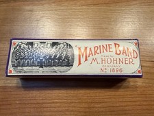 Vintage Hohner Marine Band Harmonica Key C W/Box  Manual Germany 1897-1904