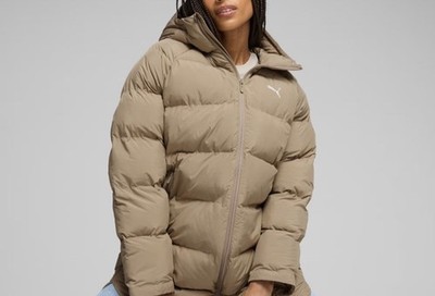 Puma Monomaterial Long Parka Beige 626482 67 Women's Small NWT ($200)