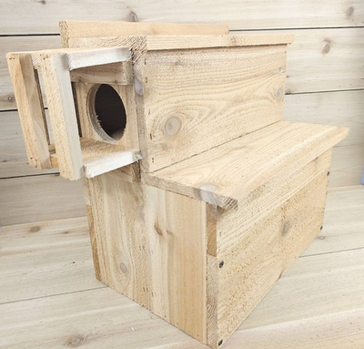 #ad Squirrel House Nesting Box Bird Nature Animals Safety Wooden Cedar Handmade USA $79.00