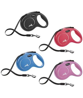 Dehnbare Gurtbandleine Flexi New Classic Tape mit ergonomischem Griff für Hunde 
