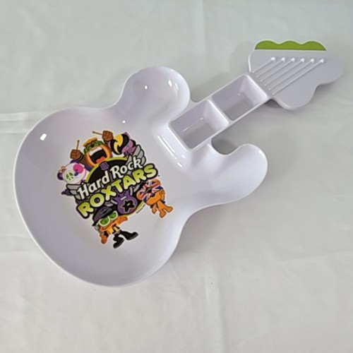 Hard Rock Cafe Roxstars Gitarrenform Melamin Serviertablett Dip Platte Platte  - Bild 1 von 4