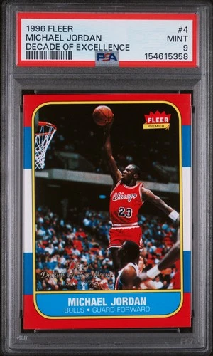 1996 FLEER DECADE OF EXCELLENCE #4 MICHAEL JORDAN PSA 9