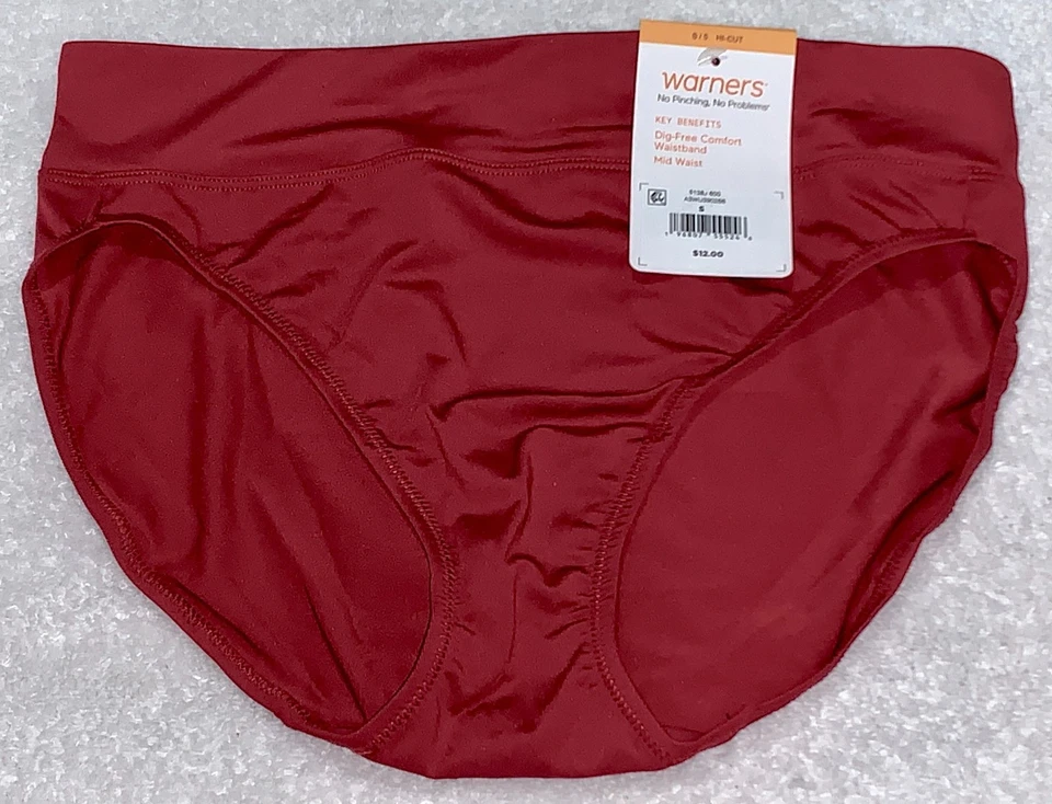 Calcinha feminina WARNERS sem beliscar sem problemas sob medida vermelha corte alto P XL 2XL 3XL - Imagem 4 de 4