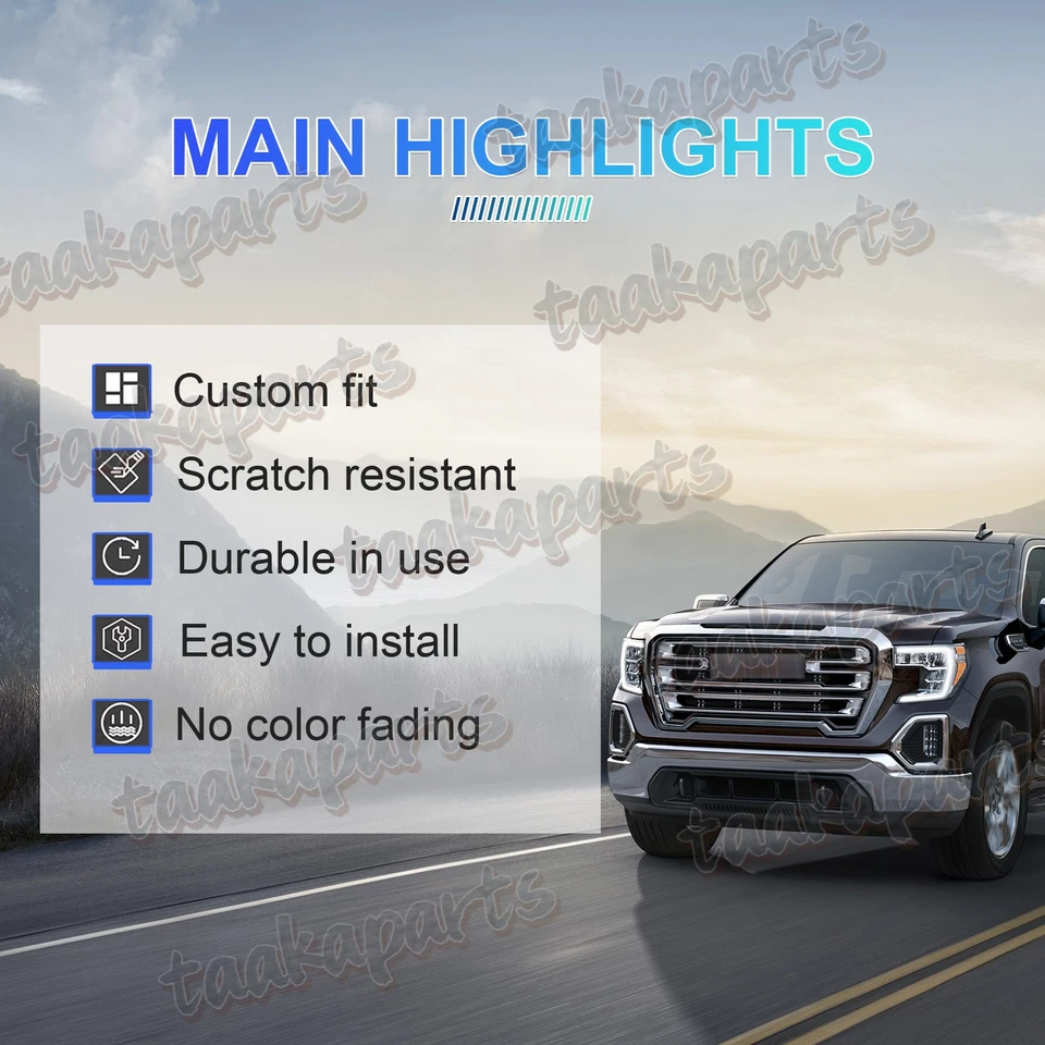 Chrome Front Bumper Face Bar W/O Sensor Hole For GMC Sierra 1500 2019-2021 Foto 2 de 4