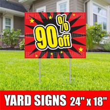 90 OFF Yard Sign with H-Stakes Lawn Sign Clearance Sale Big Discount Holiday