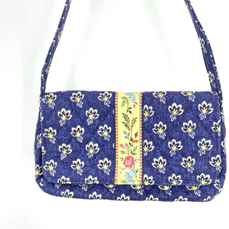 Vera Bradley Cartera Mini Bolso de Hombro Pequeño Retirado Azul Madison Estampado Floral Foto 2 de 4