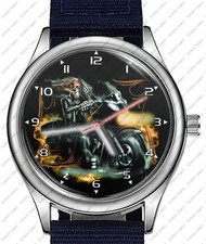 Skeleton Biker Rude Funny Finger Trendy 38mm Face Wrist Watch