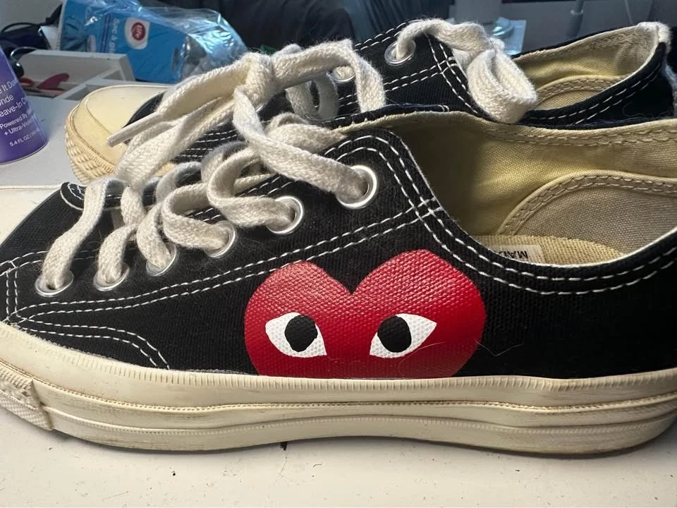 Zapatos negros Converse X Comme De Garçon Big Heart talla 7 para mujer Foto 3 de 4